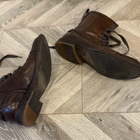 John Varvatos Brown Leather Boots - Picture 7 of 9